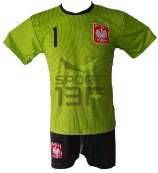 SZCZĘSNY komplet sportowy strój piłkarski POLSKA dla dzieci