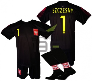 SZCZĘSNY komplet sportowy strój piłkarski POLSKA dla dzieci