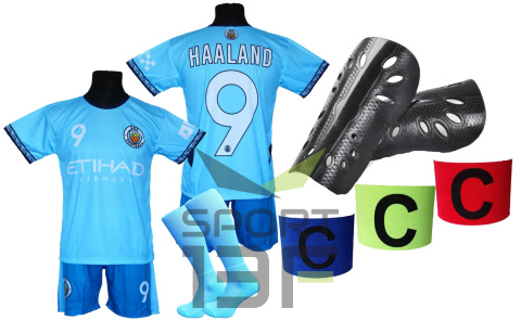 HAALAND komplet sportowy strój piłkarski Manchester City dla dzieci HAALAND komplet sportowy strój piłkarski Manchester City dla dzieci