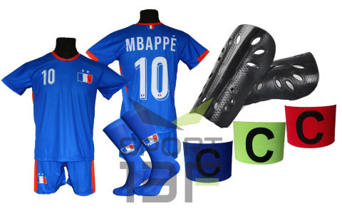 MBAPPE komplet sportowy strój piłkarski FRANCJA ME24 LOGO dla dzieci MBAPPE komplet sportowy strój piłkarski FRANCJA ME24 LOGO dla dzieci