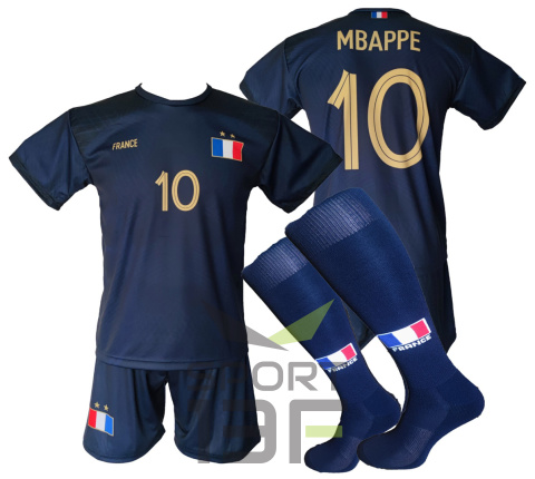 MBAPPE komplet sportowy strój piłkarski FRANCJA - MŚ logo + GRATIS