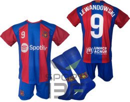 LEWANDOWSKI komplet sportowy strój piłkarski BARCELONA dla dzieci