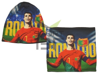 RONALDO Portugalia czapka i komin ocieplone polarem - komplet BP