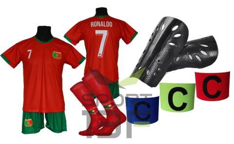 Ronaldo komplet sportowy strój piłkarski PORTUGALIA ME24 dla dzieci Ronaldo komplet sportowy strój piłkarski PORTUGALIA ME24 dla dzieci