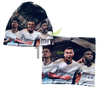 MBAPPE VINI BELLINGHAM czapka i komin ocieplone polarem - komplet BP