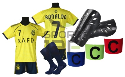 strój piłkarski dla dzieci RONALDO Al-Nassr komplet sportowy + dodatki