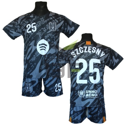 SZCZĘSNY koszulka + spodenki BARCELONA szary dla dzieci