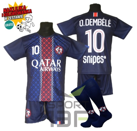 Strój piłkarski dla dzieci DEMBELE PSG - komplet sportowy + dodatki