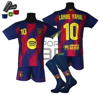 Strój piłkarski dla dzieci LAMINE YAMAL Barcelona - komplet sportowy + gratis