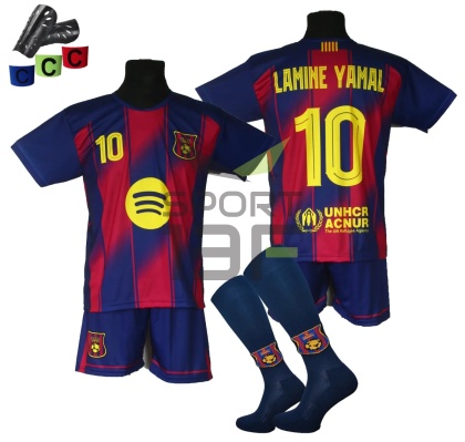Strój piłkarski dla dzieci LAMINE YAMAL Barcelona - komplet sportowy + gratis
