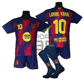 Strój piłkarski dla dzieci LAMINE YAMAL Barcelona - komplet sportowy