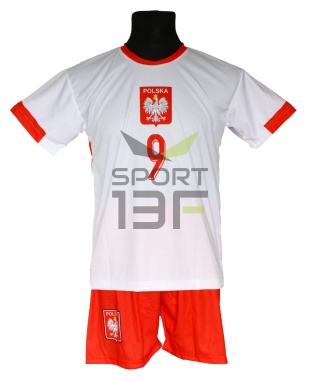 Strój piłkarski dla dzieci LEWANDOWSKI Polska MŚ2026 - komplet sportowy