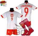 Strój piłkarski dla dzieci LEWANDOWSKI Polska - komplet sportowy + dodatki