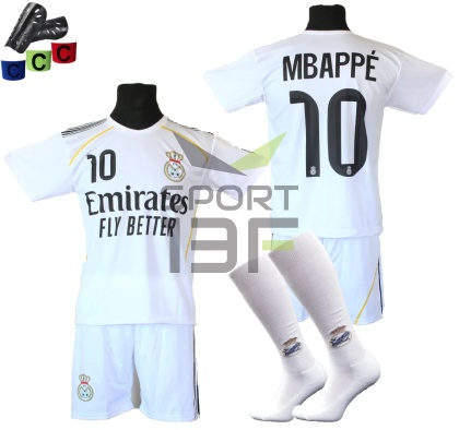 Strój piłkarski dla dzieci MBAPPE Real Madryt - komplet sportowy + gratis
