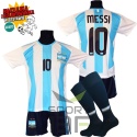 Strój piłkarski dla dzieci MESSI Argentyna - komplet sportowy + dodatki