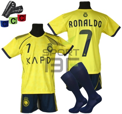 Strój piłkarski dla dzieci RONALDO Al-Nassr - komplet sportowy + gratis