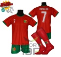 Strój piłkarski dla dzieci RONALDO Portugalia - komplet sportowy + dodatki
