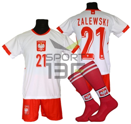 Strój piłkarski dla dzieci ZALEWSKI Polska - komplet sportowy