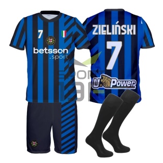 strój piłkarski dla dzieci Zieliński Inter komplet sportowy + dodatki