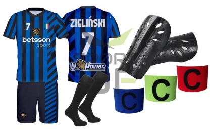 strój piłkarski dla dzieci Zieliński Inter komplet sportowy + dodatki
