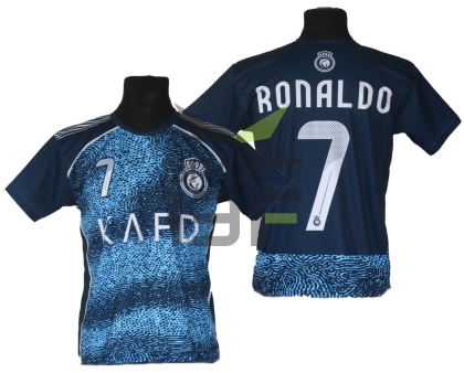 koszulka piłkarska RONALDO t-shirt dla dziecka Al-Nassr granatowa SK