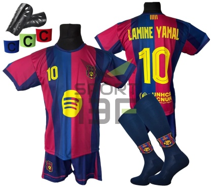 Strój piłkarski dla dzieci LAMINE YAMAL Barcelona - komplet sportowy + gratis