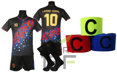 Strój piłkarski dla dzieci Lamine Yamal + getry + opaska 122