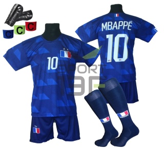 Strój piłkarski dla dzieci MBAPPE Francja MŚ 2026 - komplet sportowy + gratis