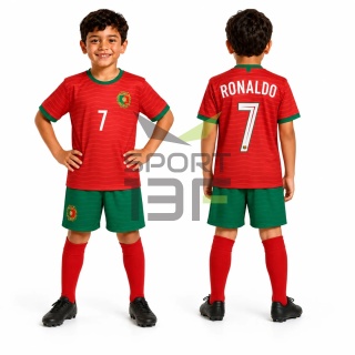 Strój piłkarski dla dzieci RONALDO Portugalia MŚ2026 - komplet sportowy