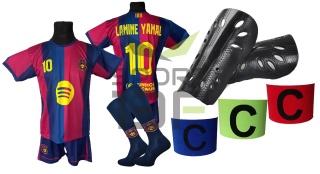 strój piłkarski dla dzieci Lamine Yamal Barcelona komplet sportowy + dodatki
