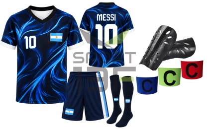 strój piłkarski dla dzieci Messi Argentyna MŚ2026 komplet sportowy 5w1