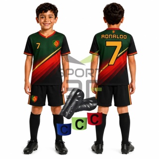 strój piłkarski dla dzieci RONALDO Portugalia komplet sportowy + dodatki